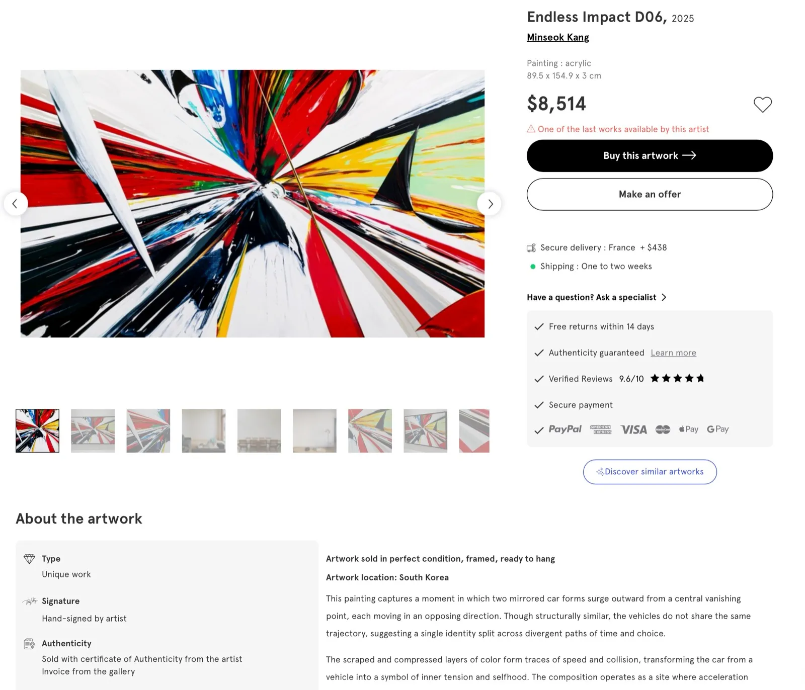 Artsper Independent Artist Registration — Minseok Kang Joins the European Online Gallery Platform 1