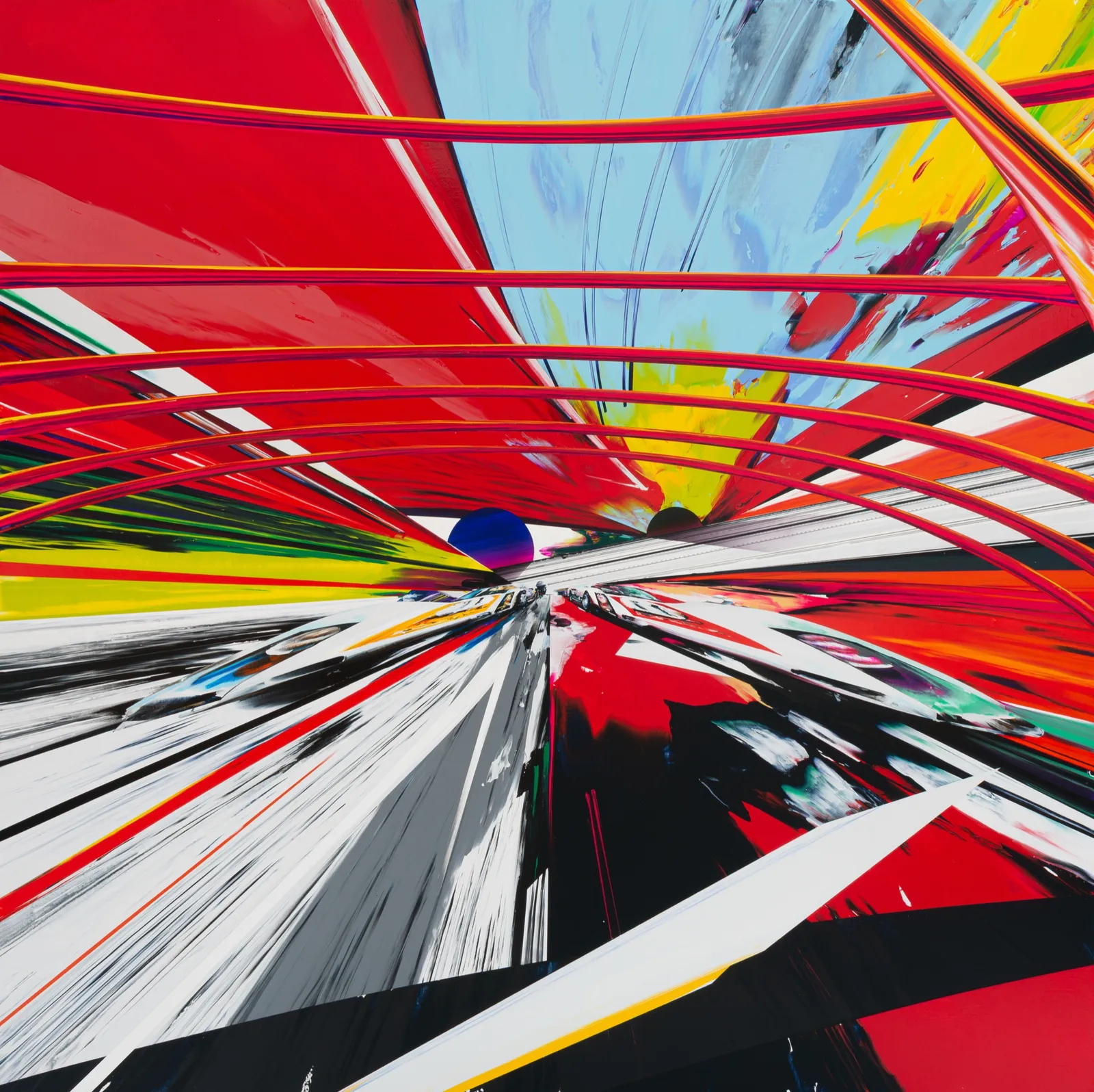 Endless Impact D09 · 130.4×130.4cm · Acrylic on Canvas · 2025 / Endless Impact D11 (Porsche 906 Carrera 6) · 130.4×130.4cm · Acrylic on Canvas · 2026 (2) · 강민석 Minseok Kang