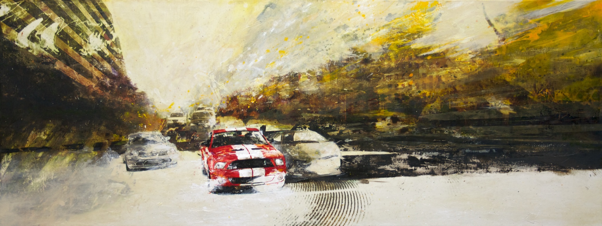 Minseok Kang 강민석 Competition 162.2×60 NO.1 시작되다 162.2×60cm Mixed Media 2011 Korean contemporary art automotive fine art 시작되다 Begin silkscreen art