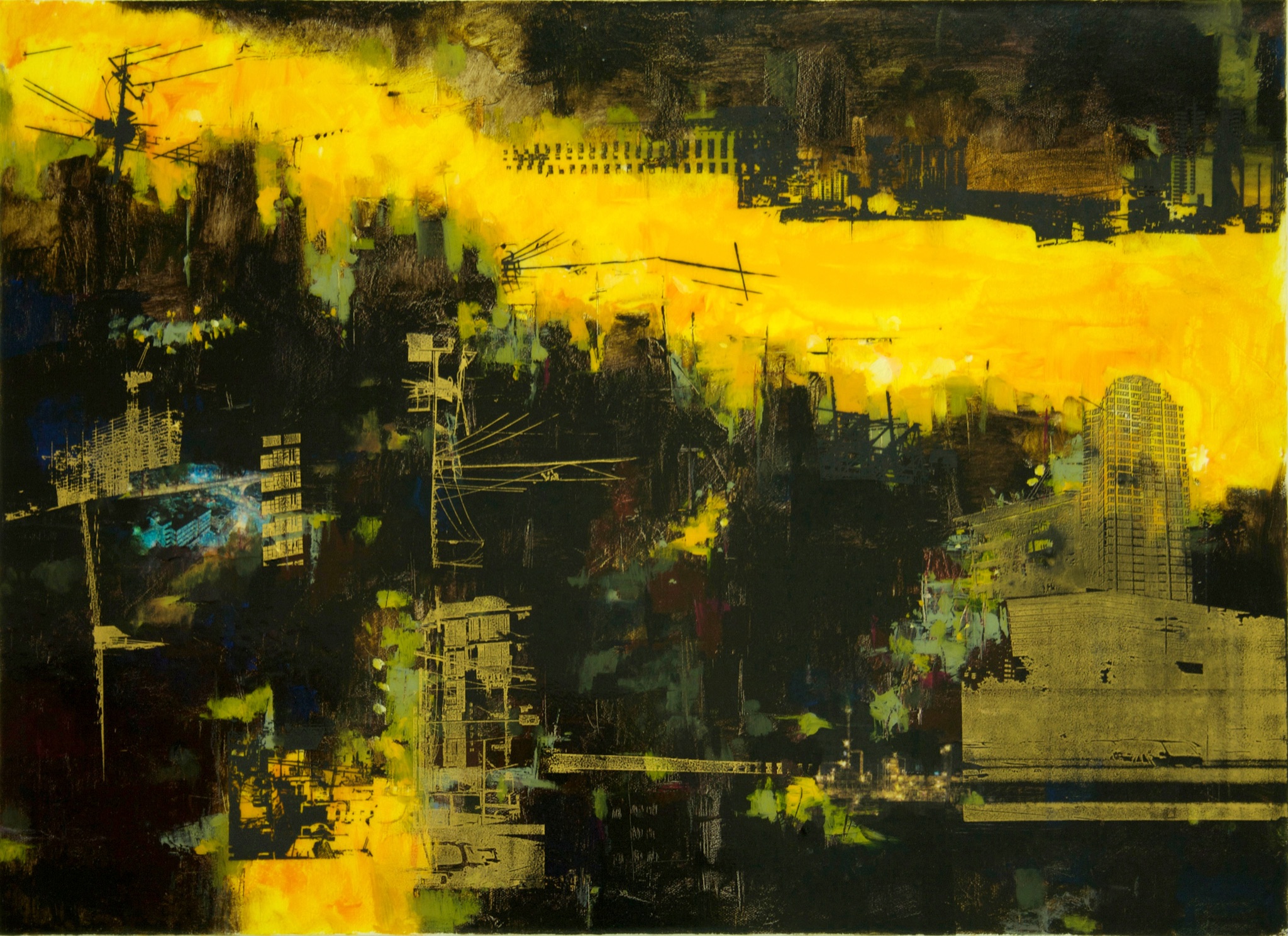 강민석 Minseok Kang 도시 In City No.3 53×72cm Mixed Media 2008 Korean contemporary art 한국 현대미술 자동차 그림 automotive fine art 도시 City cityscape painting