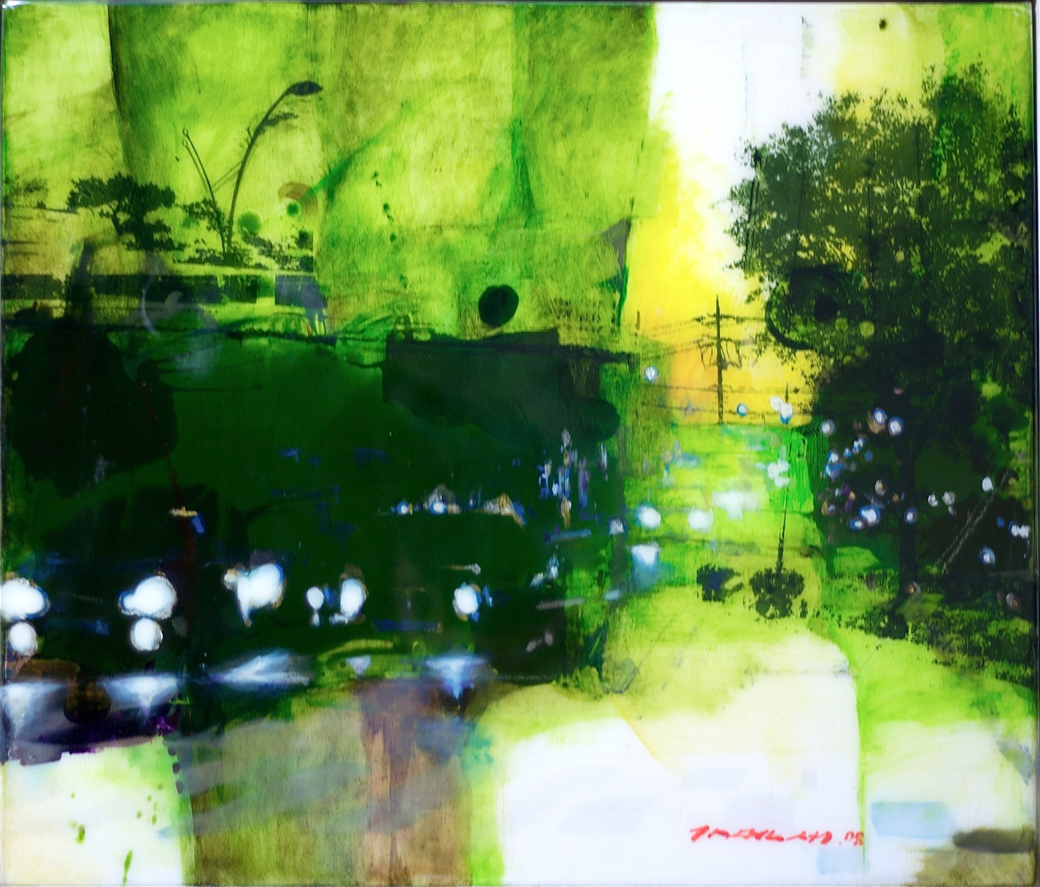 강민석 Minseok Kang 도시 Sound in the City 45×53cm Mixed Media 2008 Korean contemporary art 한국 현대미술 자동차 그림 automotive fine art 도시 City cityscape painting