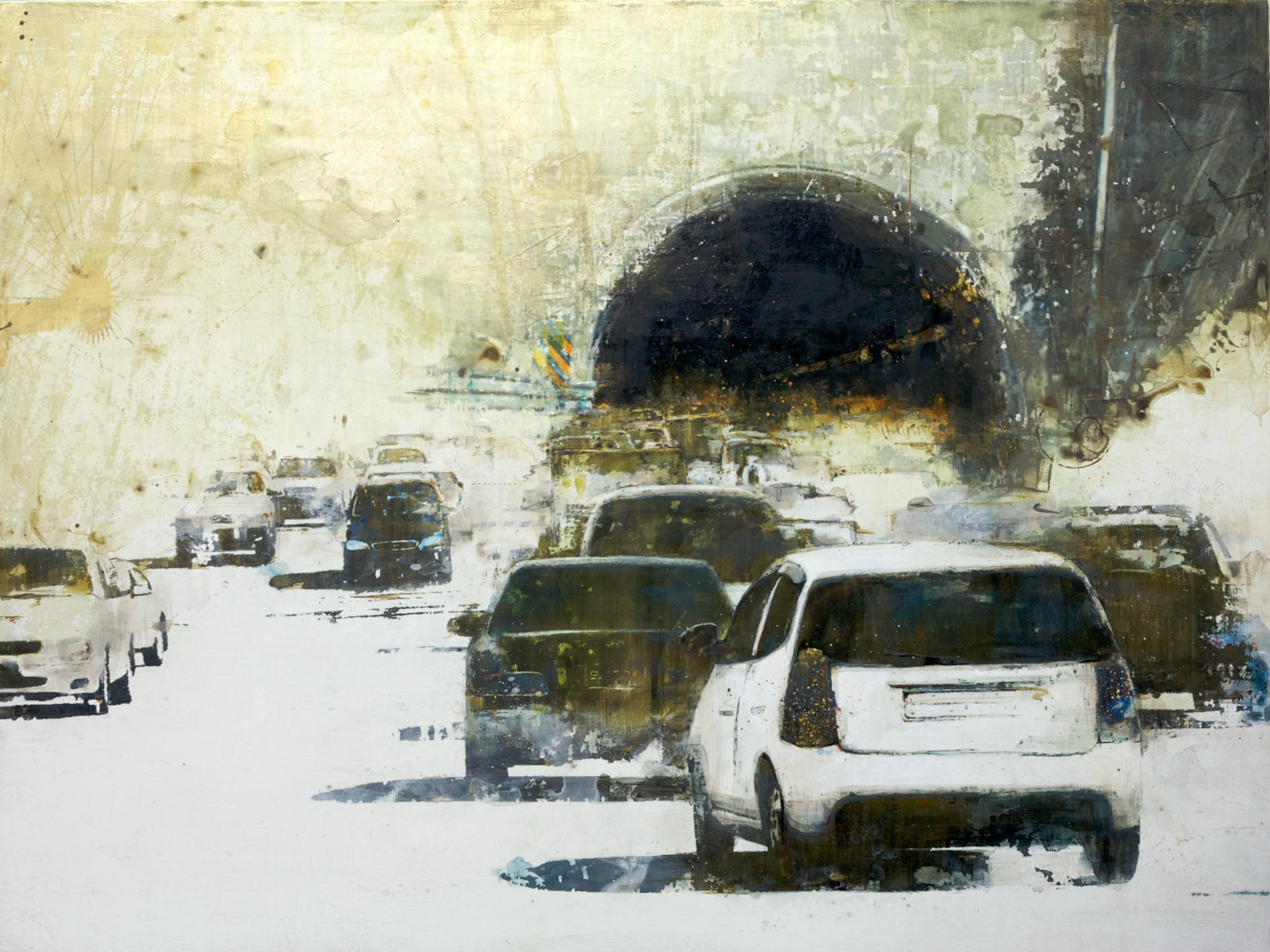 Minseok Kang 강민석 Black Hole 경쟁 116×87cm Mixed Media 2009 Korean contemporary art automotive fine art 경쟁 Competition urban psychology art