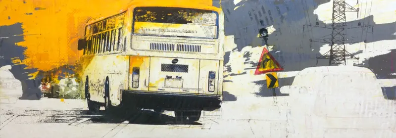 Minseok Kang, A Careful Choice (2010) — A mixed media canvas compressing the city's crowds and gazes, Mixed Media