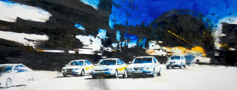 Minseok Kang, Competition (2010) — A mixed media canvas compressing the city's crowds and gazes, Mixed Media