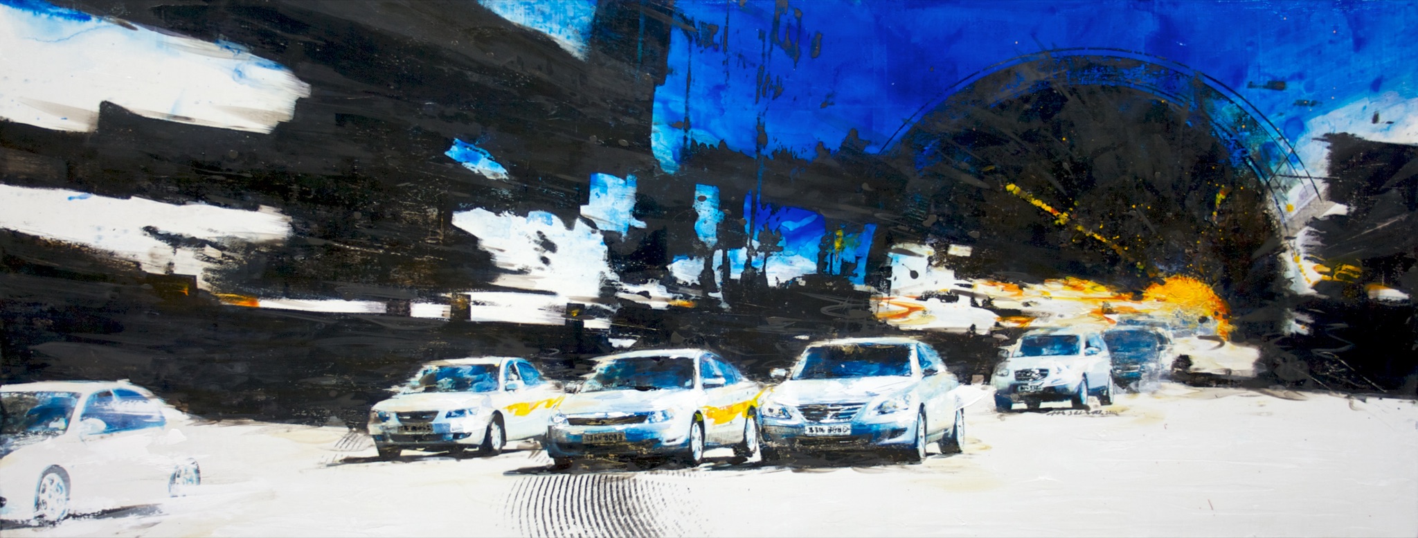 Minseok Kang 강민석 Competition 경쟁 130.6×50cm Mixed Media 2010 Korean contemporary art automotive fine art 경쟁 Competition urban psychology art