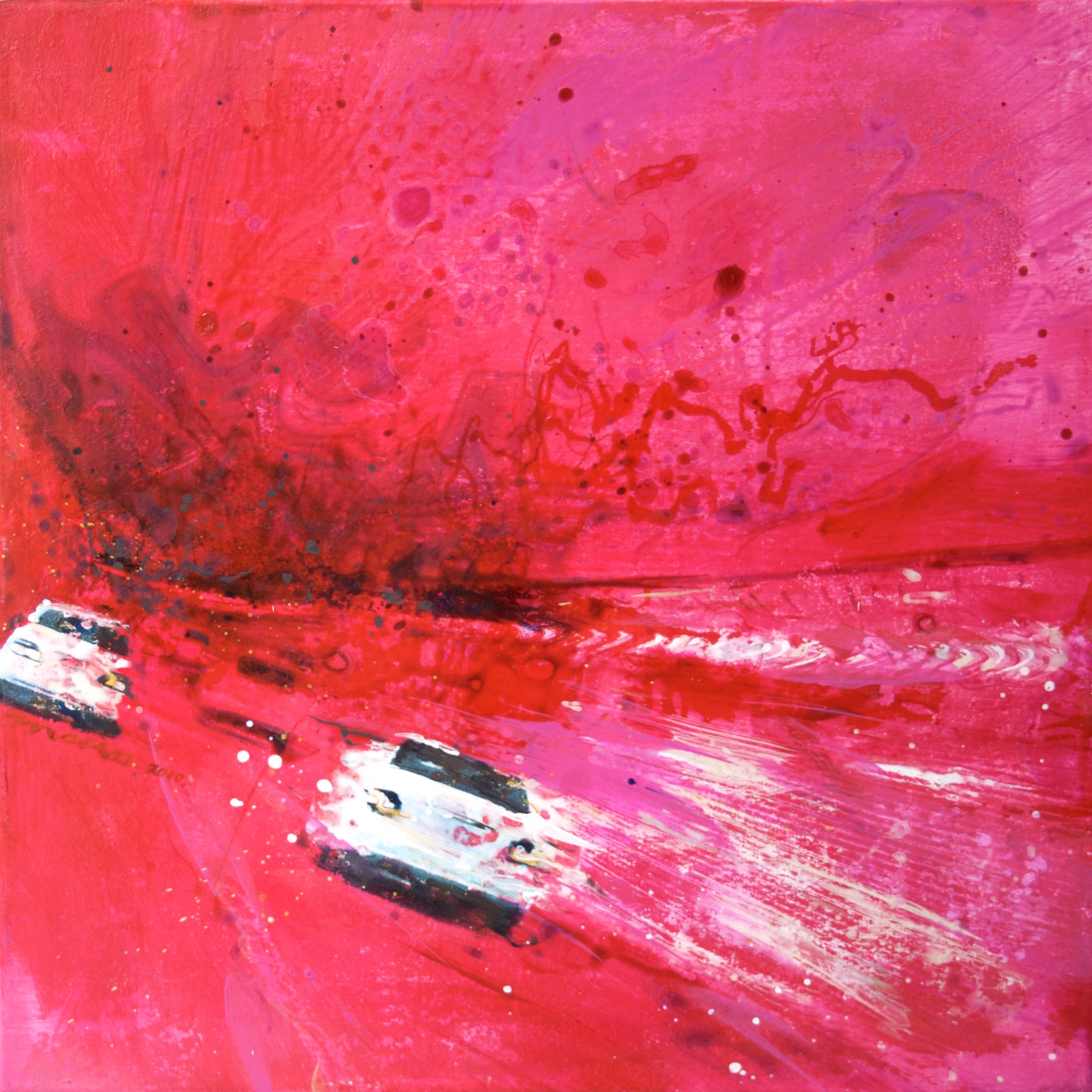 Minseok Kang 강민석 Electric Current 電流 경쟁 30×30cm Mixed Media 2010 Korean contemporary art automotive fine art 경쟁 Competition urban psychology art
