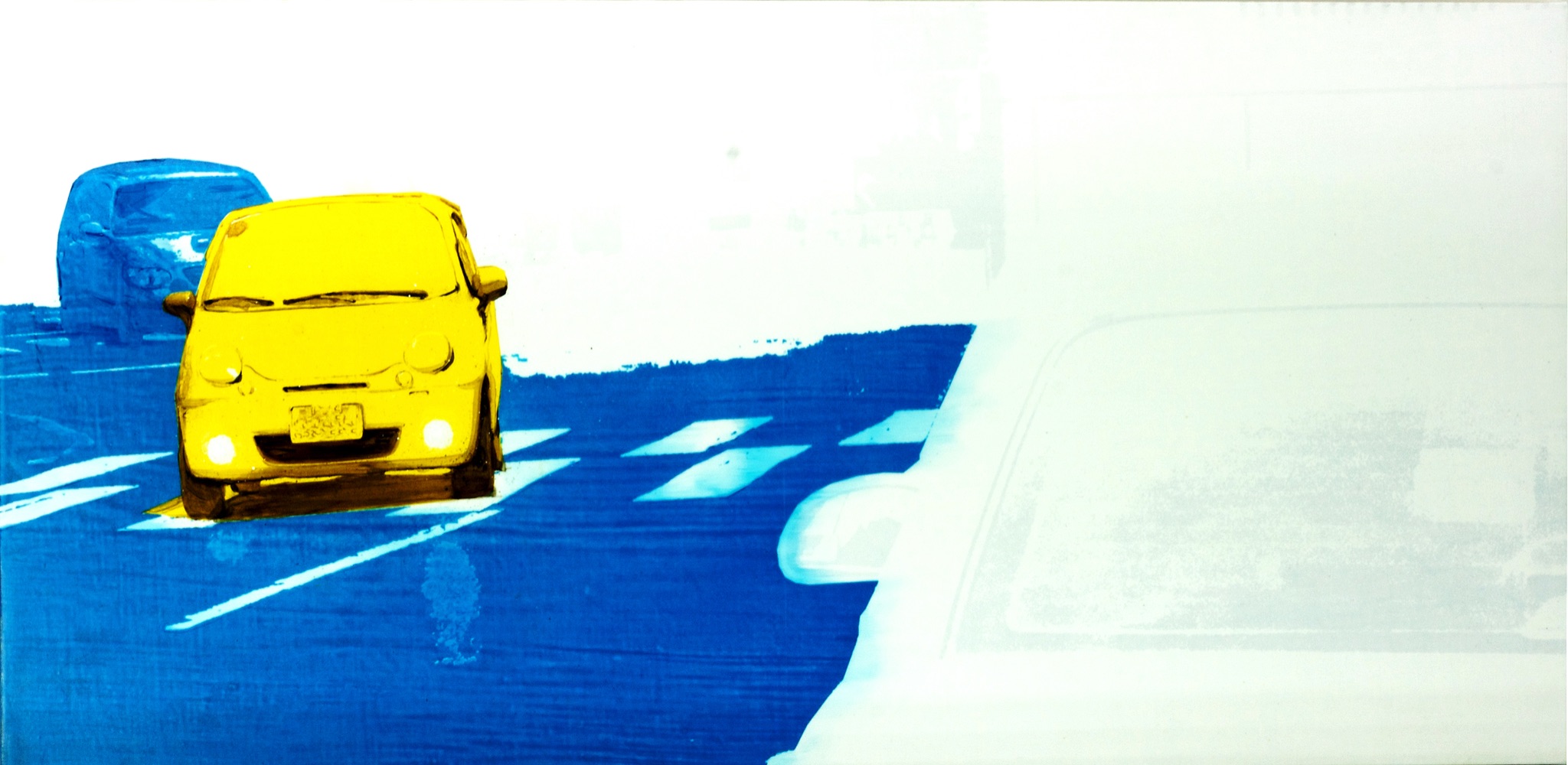 Minseok Kang 강민석 Everyone Looked at Me 경쟁 50×104cm Mixed Media 2009 Korean contemporary art automotive fine art 경쟁 Competition urban psychology art