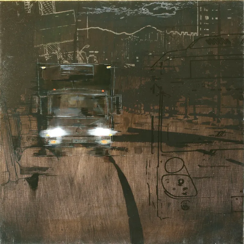 Minseok Kang, Illusion No.3 (2009) — A mixed media canvas compressing the city's crowds and gazes, Mixed Media