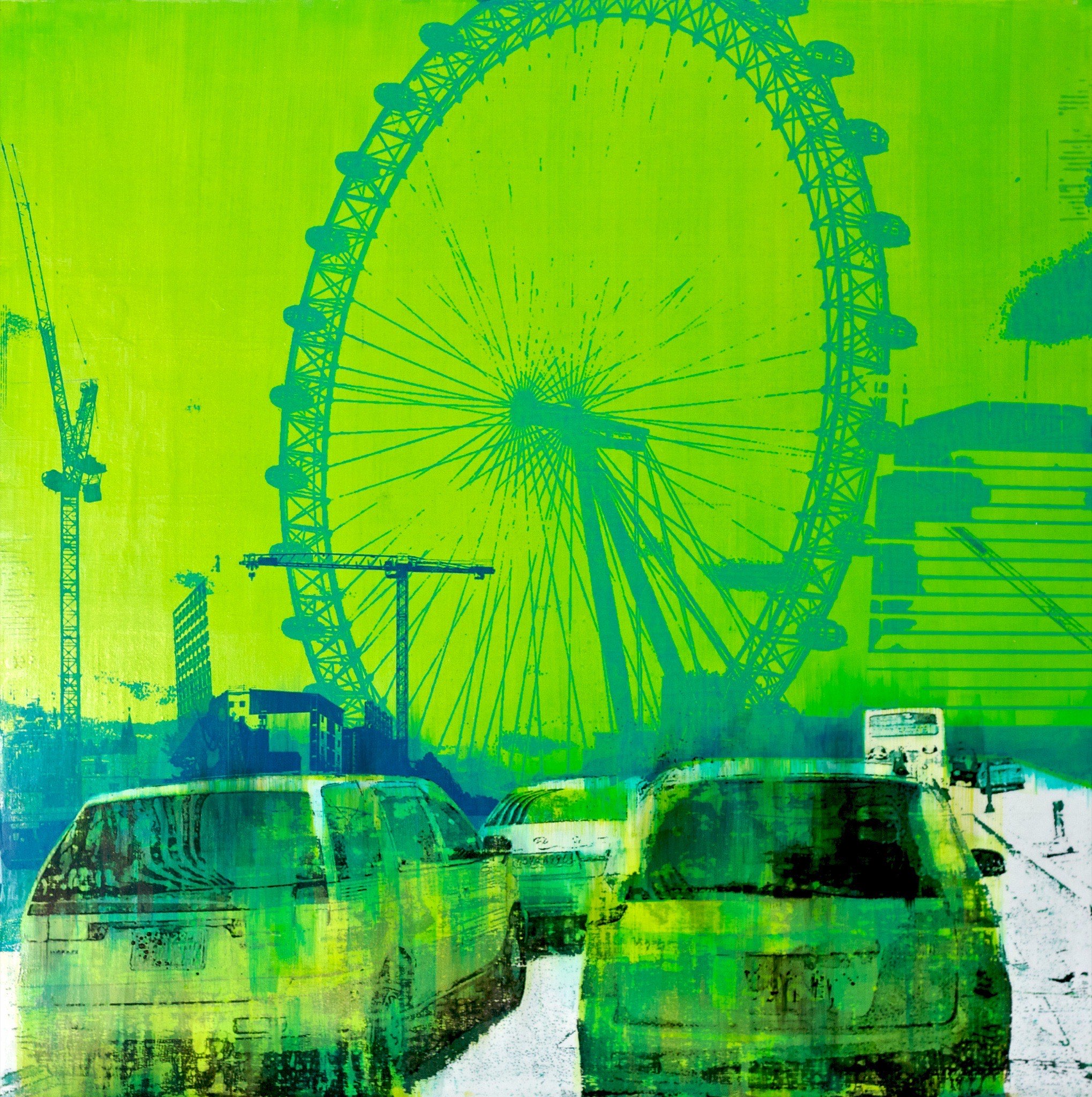 Minseok Kang 강민석 Oasis 경쟁 80×80cm Mixed Media 2009 Korean contemporary art automotive fine art 경쟁 Competition urban psychology art