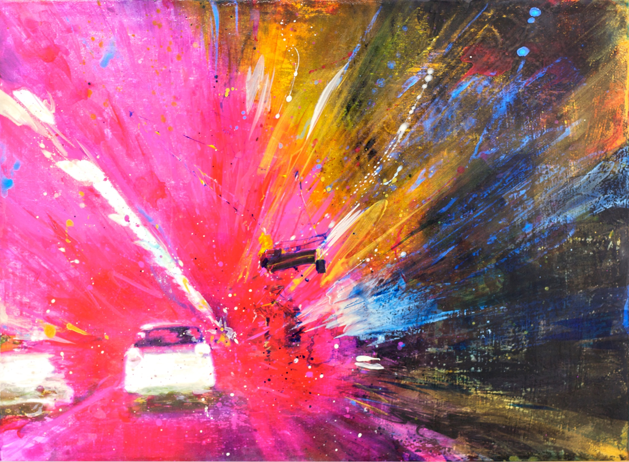 Minseok Kang 강민석 Purpose 경쟁 40.9×31.7cm Mixed Media 2010 Korean contemporary art automotive fine art 경쟁 Competition urban psychology art