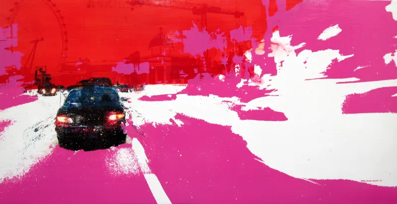 Minseok Kang, Scud (2009) — A mixed media canvas compressing the city's crowds and gazes, Mixed Media
