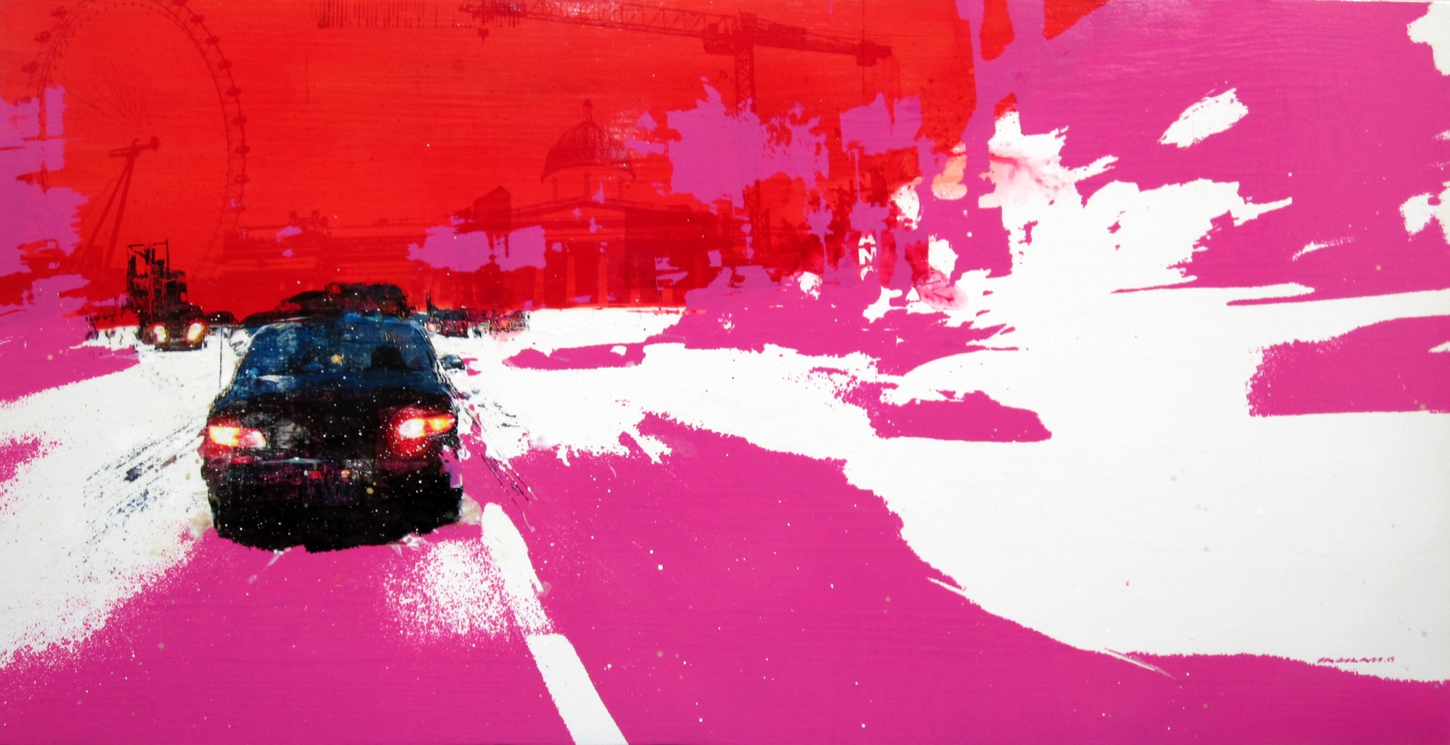 Minseok Kang 강민석 Scud 경쟁 173×70cm Mixed Media 2009 Korean contemporary art automotive fine art 경쟁 Competition urban psychology art