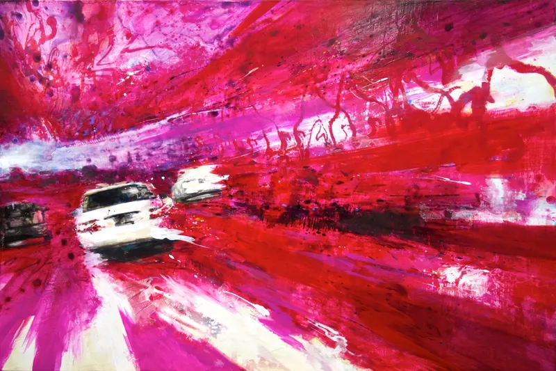 Minseok Kang, Stream of Consciousness (2010) — A mixed media canvas compressing the city's crowds and gazes, Mixed Media