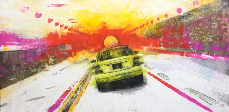 Minseok Kang, Three-Dimensional (2010) — A mixed media canvas compressing the city's crowds and gazes, Mixed Media
