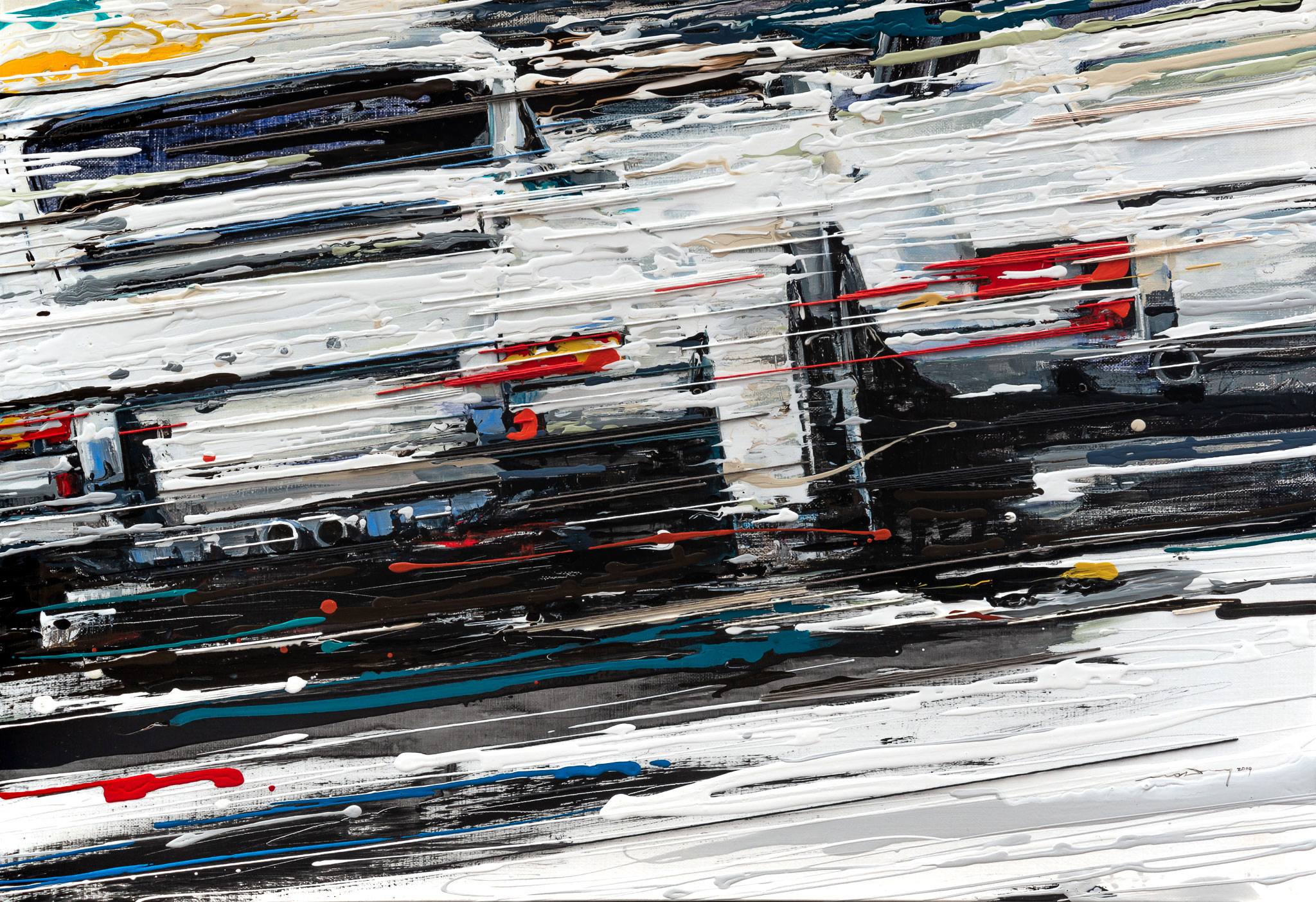강민석 Minseok Kang 끝없는 힘 Endless Force XIV 73×50cm Mixed Media Acrylic Thread 2019 Korean contemporary art 한국 현대미술 자동차 그림 automotive fine art 끝없는 힘 Endless Force racing car painting