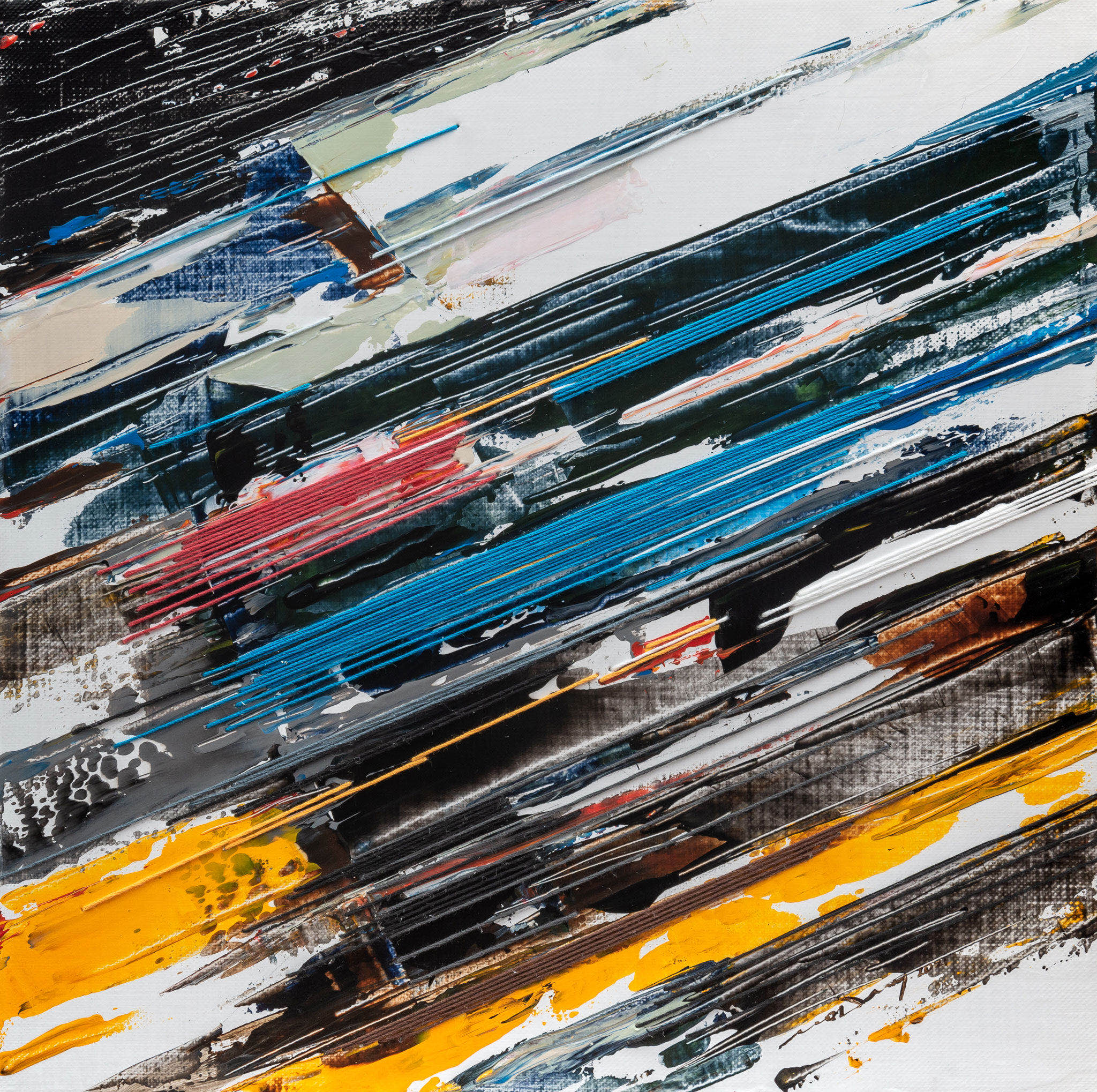 강민석 Minseok Kang 끝없는 힘 Endless Force XIX 33.5×33.5cm Mixed Media Acrylic Thread 2021 Korean contemporary art 한국 현대미술 자동차 그림 automotive fine art 끝없는 힘 Endless Force racing car painting