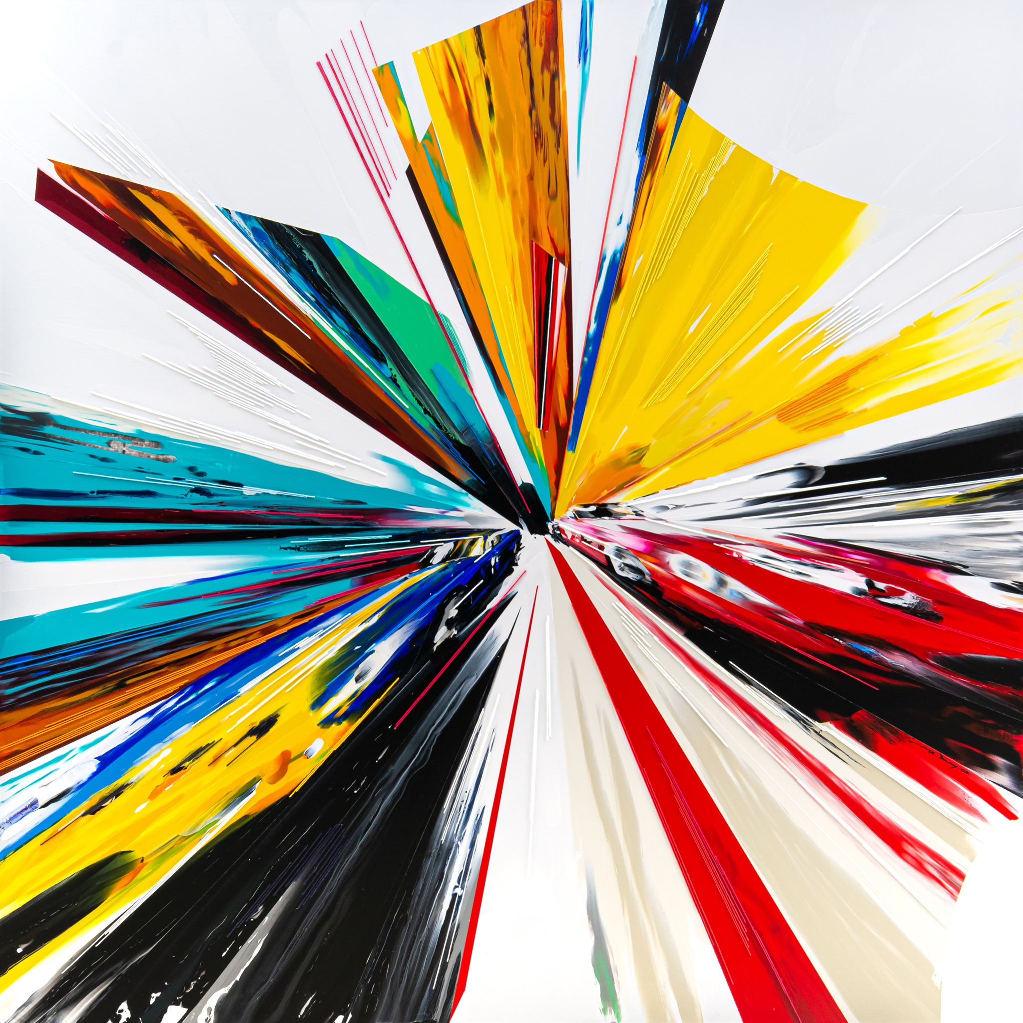 강민석 Minseok Kang 끝없는 힘 Endless Force XXX 116.8×116.8cm Mixed Media Acrylic Thread 2022 Korean contemporary art 한국 현대미술 자동차 그림 automotive fine art 끝없는 힘 Endless Force racing car painting