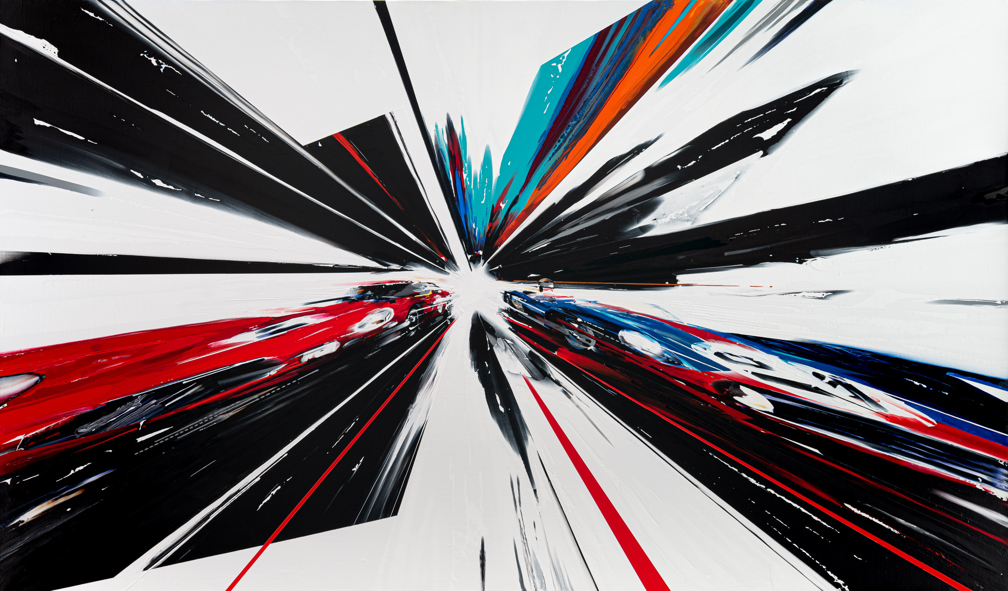 강민석 Minseok Kang 끝없는 힘 Endless Force XXXVI 164.8×96.7cm Acrylic on Canvas 2023 Korean contemporary art 한국 현대미술 자동차 그림 automotive fine art 끝없는 힘 Endless Force racing car painting