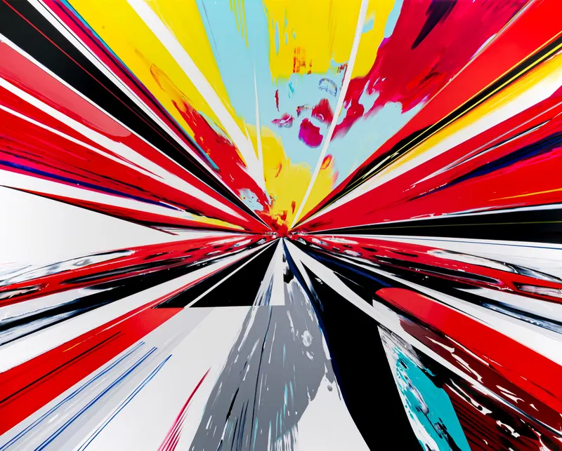 Minseok Kang, Endless Impact D07 (2025) — Scraped and pushed-away paint traces around a distorted car form, Acrylic on Canvas