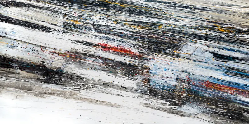 Minseok Kang, Invisible Force NO.1 (2017) — A canvas filled to bursting with light and roar breaking the darkness, Acrylic on Canvas