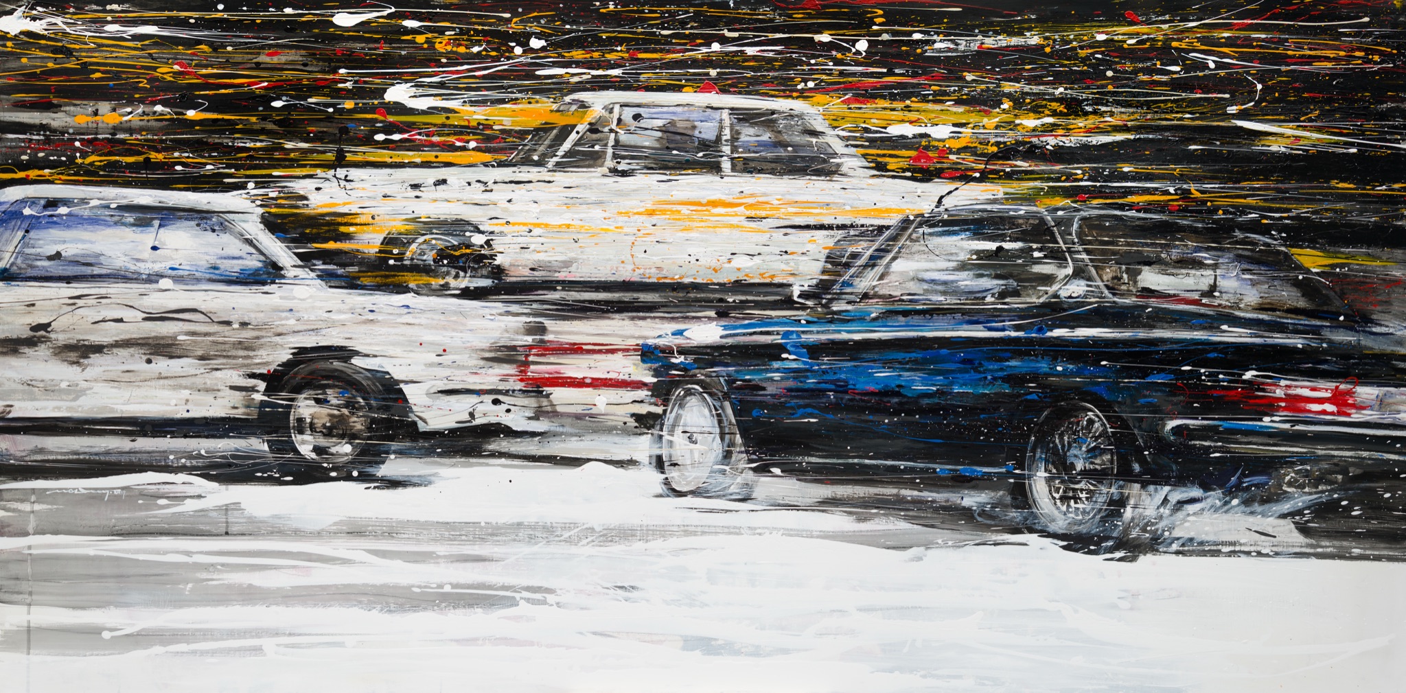 Minseok Kang 강민석 Invisible Force NO.4 보이지 않는 힘 193.9×97cm Acrylic on Canvas 2017 Korean contemporary art automotive fine art 보이지 않는 힘 Invisible Force energy art