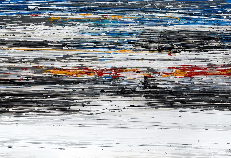 Minseok Kang, Invisible Force NO.6 (2017) — A canvas filled to bursting with light and roar breaking the darkness, Acrylic on Canvas