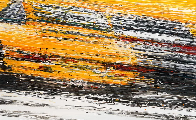 Minseok Kang, Invisible Force NO.7 (2017) — A canvas filled to bursting with light and roar breaking the darkness, Acrylic on Canvas