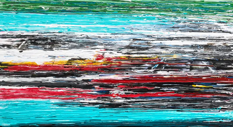 Minseok Kang, Invisible Force NO.9 (2017) — A canvas filled to bursting with light and roar breaking the darkness, Acrylic on Canvas