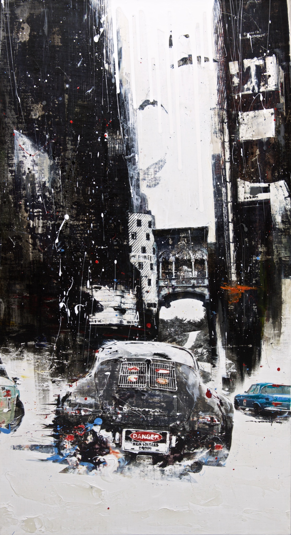Minseok Kang 강민석 Long Journey NO.1 긴 여정 50×91cm Mixed Media 2014 Korean contemporary art automotive fine art 긴 여정 Long Journey cityscape painting