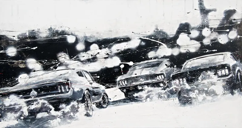 강민석 Minseok Kang, Challenge NO.3 (2014) — 화려하지만 차갑고 낯선 도시를 달리는 자동차, Mixed Media