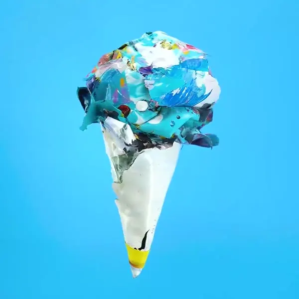 Minseok Kang, Ice Cream No.01 — A single-channel video of an ice cream form playing on loop, Single-channel video