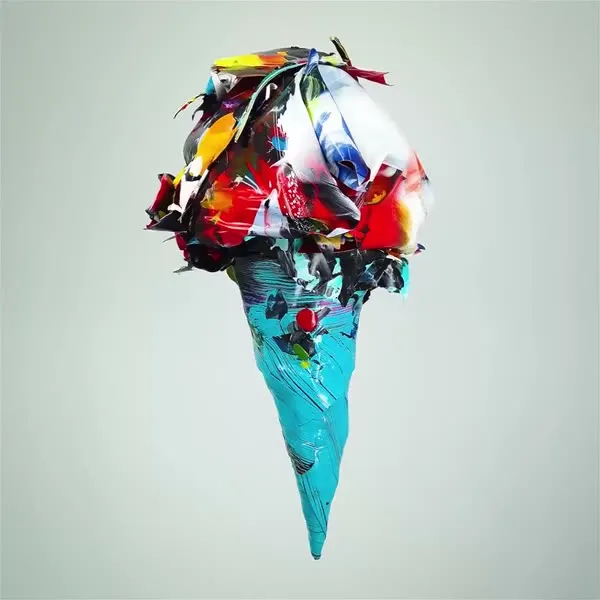 Minseok Kang, Ice Cream No.72 — A single-channel video of an ice cream form playing on loop, Single-channel video
