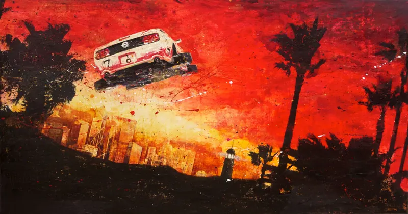강민석 Minseok Kang, Navigate without Compass NO.2 (2012) — 바람이 이끄는 대로 혼합 재료 화면 위를 나아가는 레이서, Mixed Media