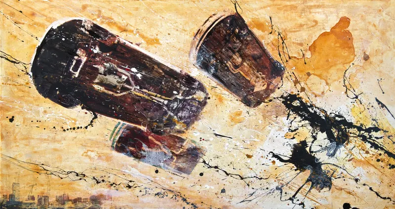 강민석 Minseok Kang, Challenge NO.2 (2013) — 바람이 이끄는 대로 혼합 재료 화면 위를 나아가는 레이서, Mixed Media