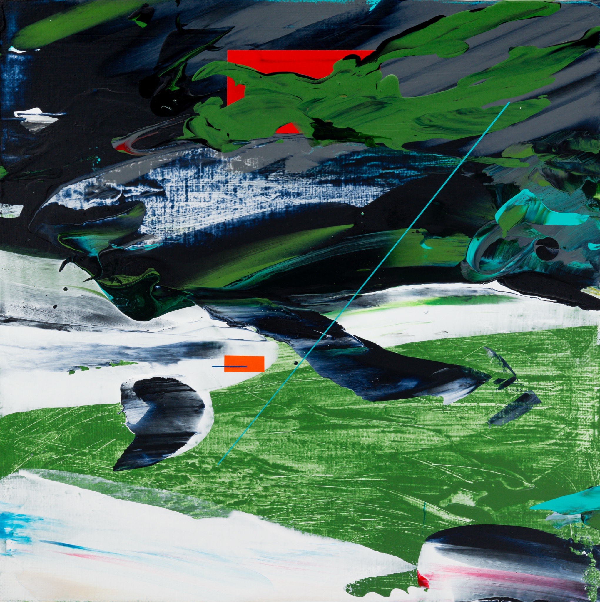강민석 Minseok Kang 물감 사막 Paint Desert #17 33.5×33.5cm Acrylic on Canvas 2024 Korean contemporary art 한국 현대미술 자동차 그림 automotive fine art 물감 사막 Paint Desert desert landscape painting