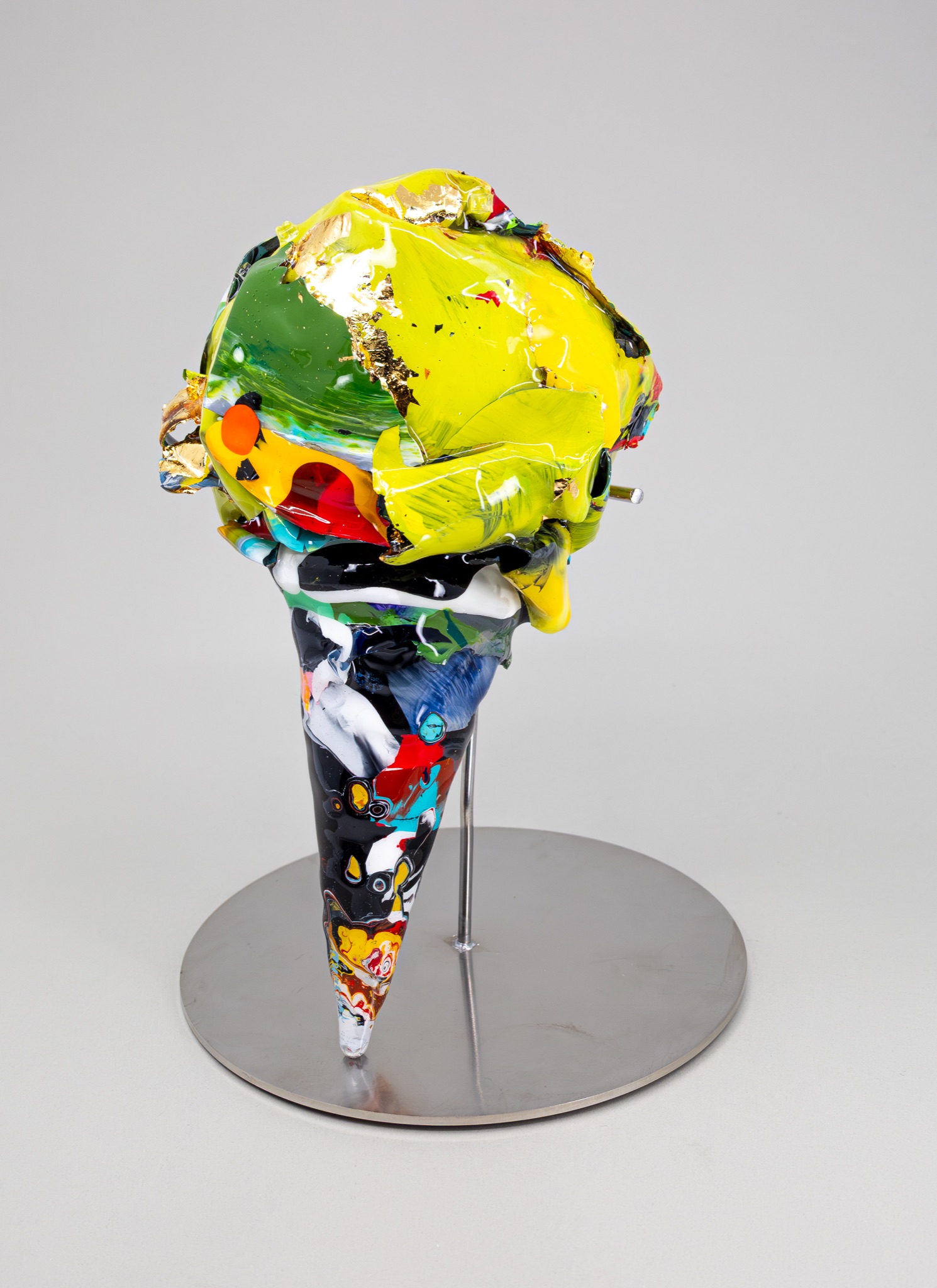 강민석 Minseok Kang 아이스크림 조각 Slimer 13×13×18cm Acrylic paint, resin, stainless steel 2024 Korean contemporary art 한국 현대미술 자동차 그림 automotive fine art 아이스크림 조각 Ice Cream Sculpture pop art sculpture
