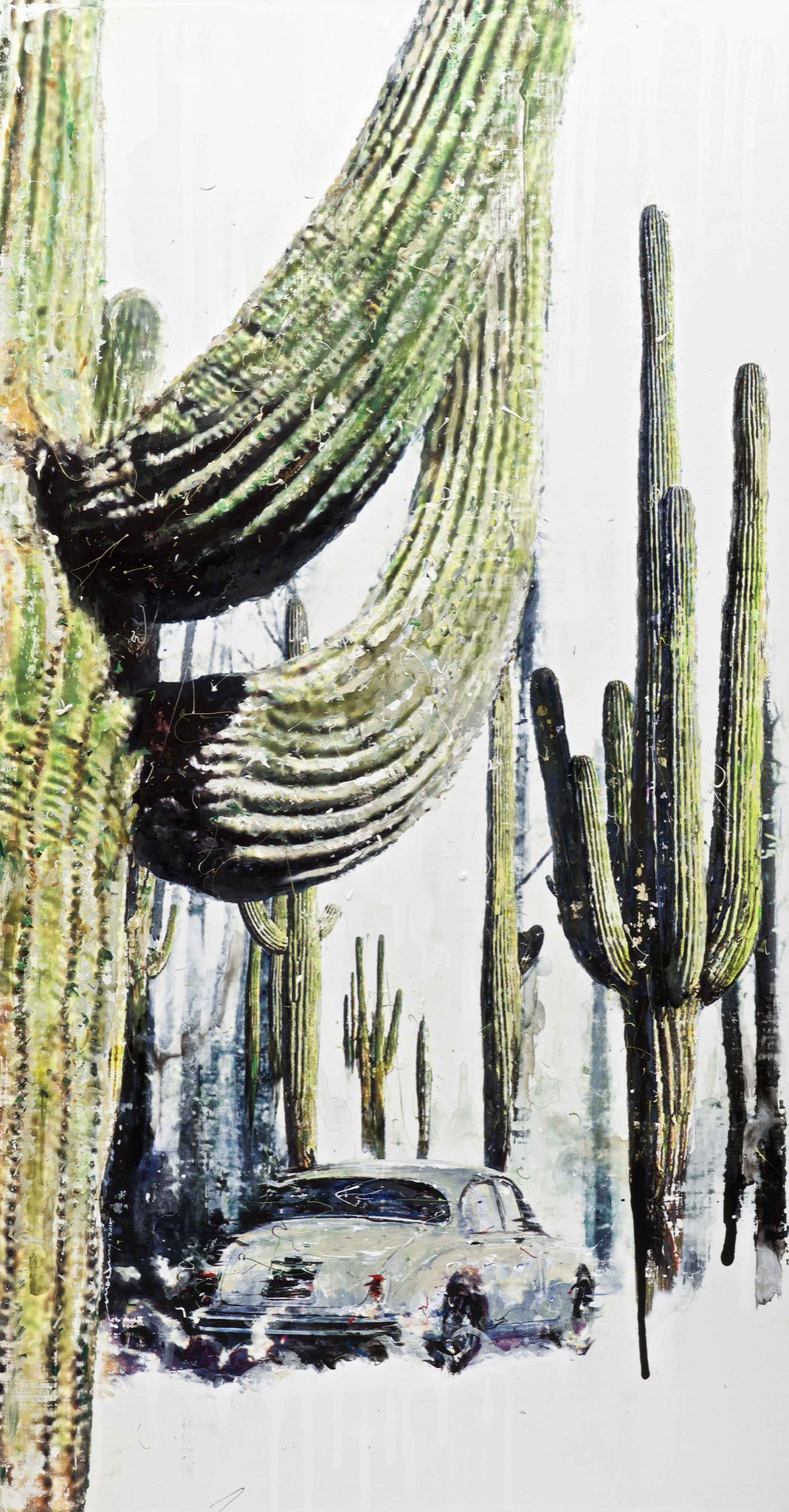 Minseok Kang 강민석 Stray Racer NO.2 길 잃은 레이서 53×100cm Mixed Media 2015 Korean contemporary art automotive fine art 길 잃은 레이서 Stray Racer lost racer painting