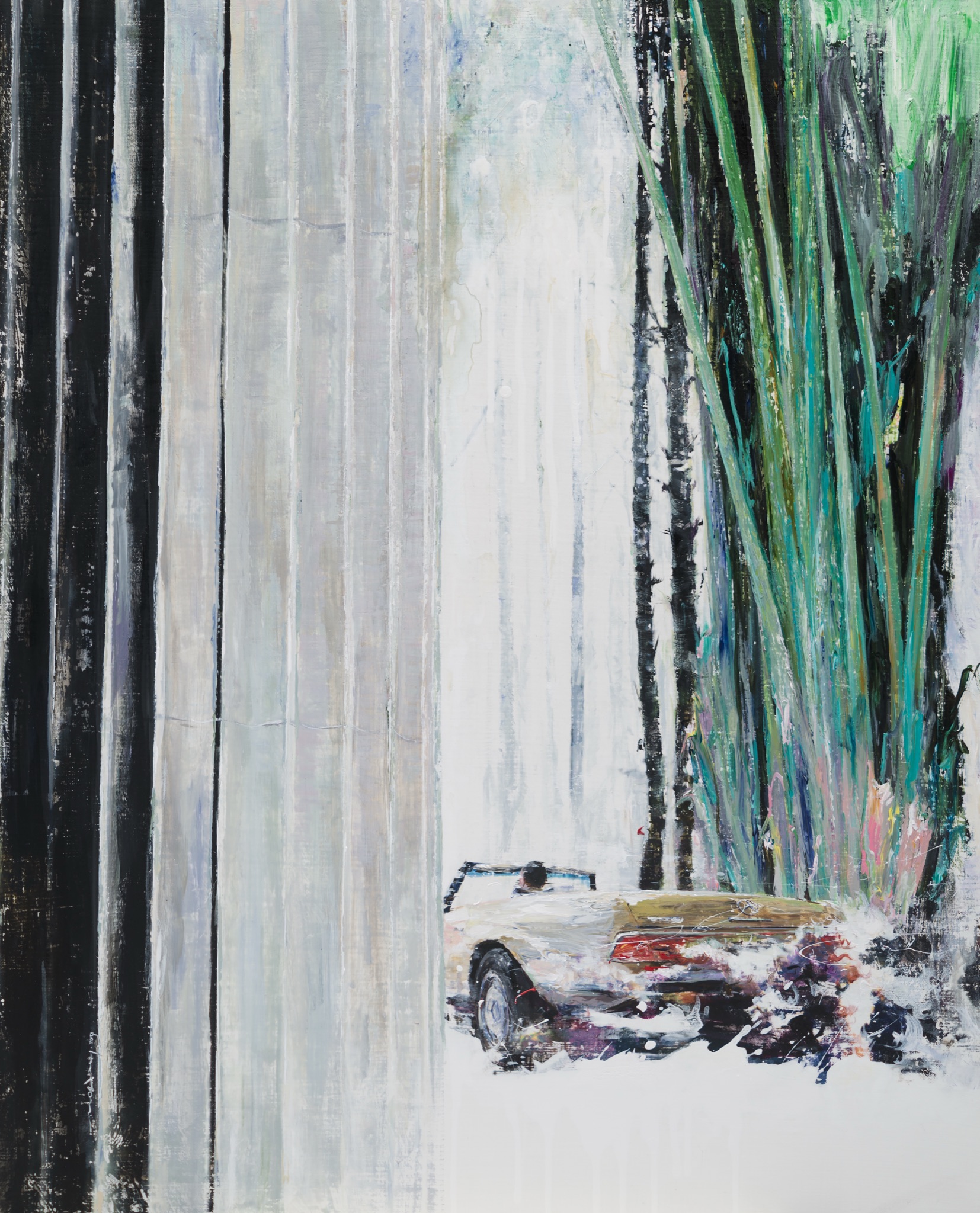 Minseok Kang 강민석 Stray Racer NO.15 길 잃은 레이서 65.5×80.3cm Mixed Media 2017 Korean contemporary art automotive fine art 길 잃은 레이서 Stray Racer lost racer painting
