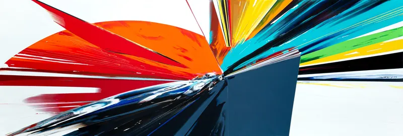 Minseok Kang, Timeleap XII (2023) — A geometrically distorted car with artificial straight lines, Acrylic on Canvas