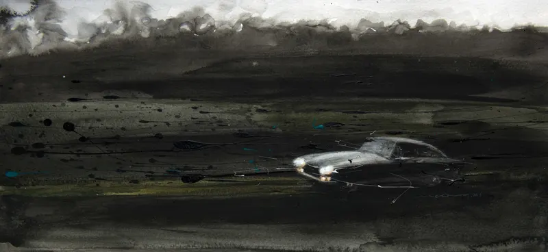 강민석 Minseok Kang, At full speed NO.8 Aston Martin DB5 — 프랑스 수채지 위 투명한 물성으로 담은 레이싱 카의 질주, Watercolor & Acrylic on France Paper