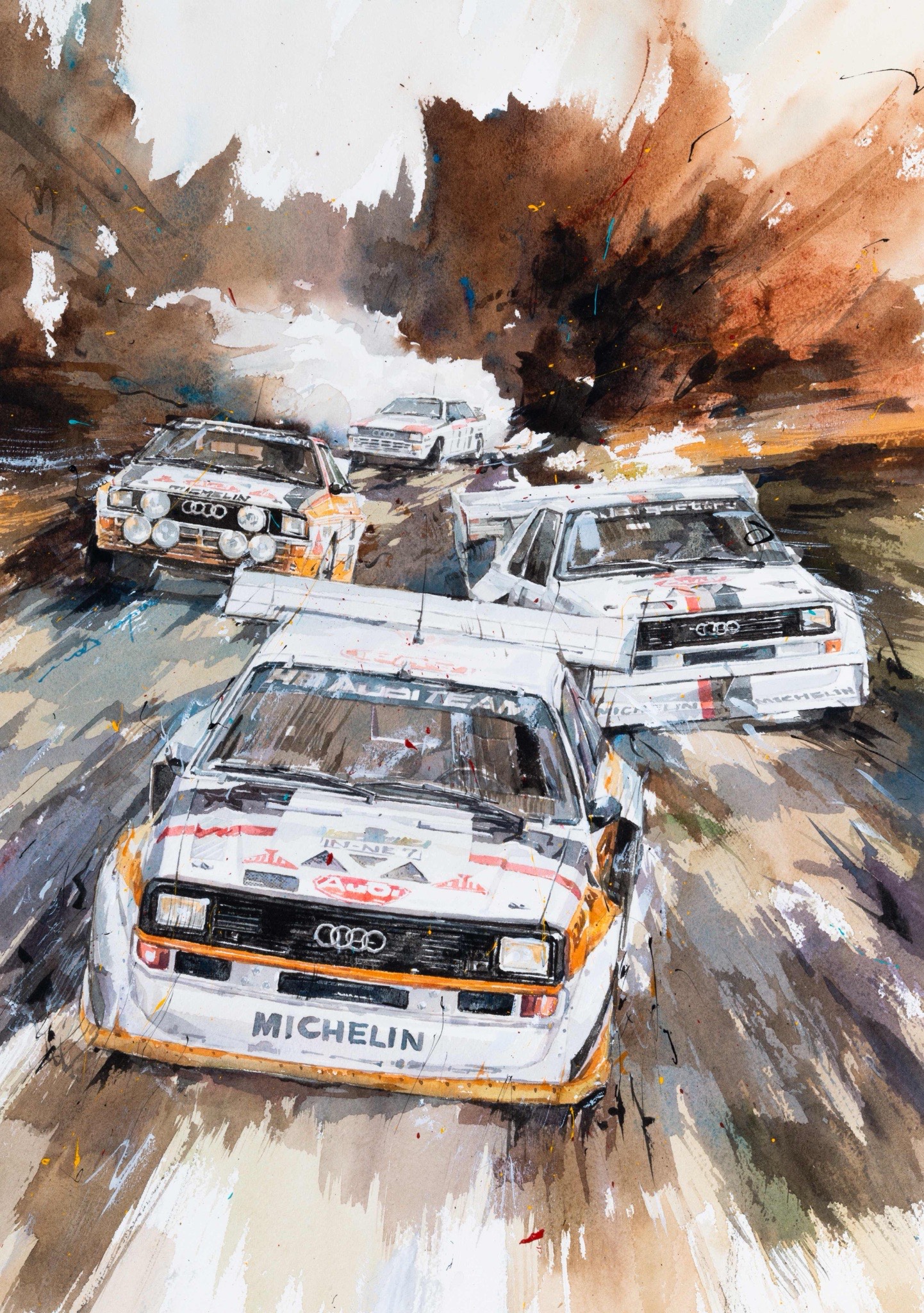 Minseok Kang 강민석 At full speed NO.23 수채화 아트웍 Watercolor on France Paper Korean contemporary art automotive fine art 수채화 아트웍 Watercolor Artwork At full speed