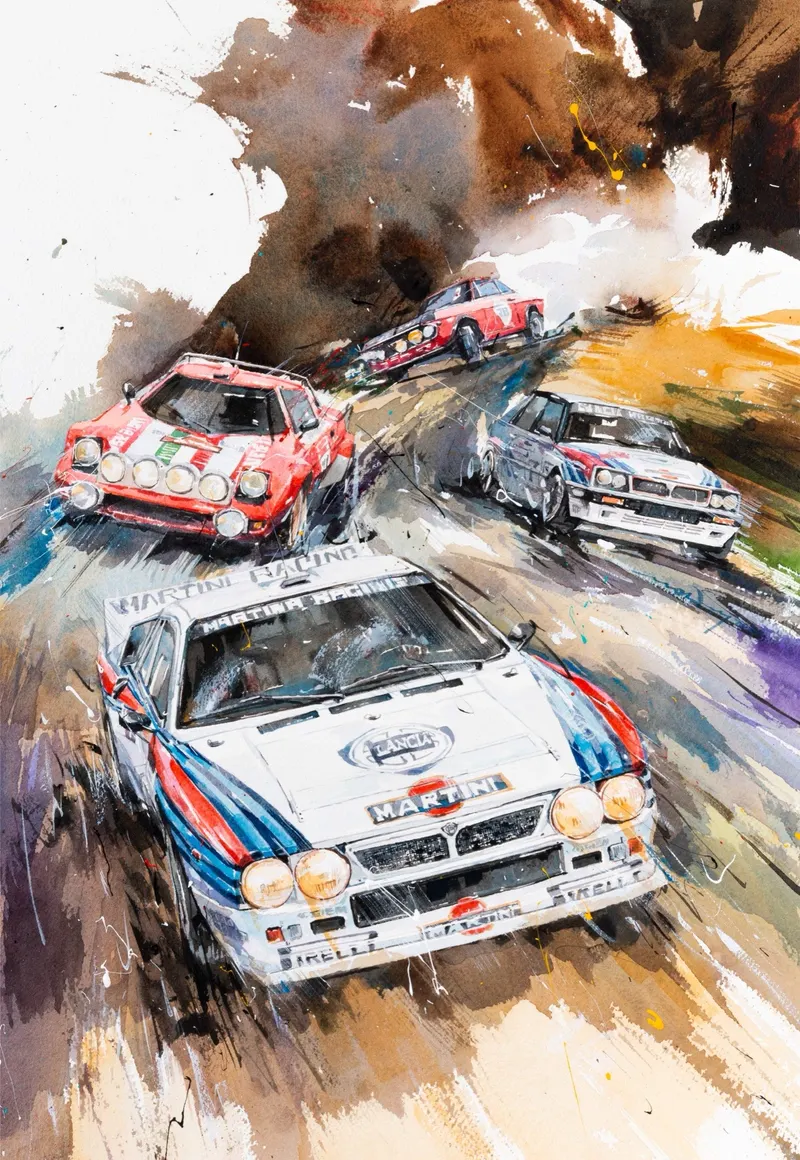 강민석 Minseok Kang, At full speed NO.25 — 프랑스 수채지 위 투명한 물성으로 담은 레이싱 카의 질주, Watercolor on France Paper