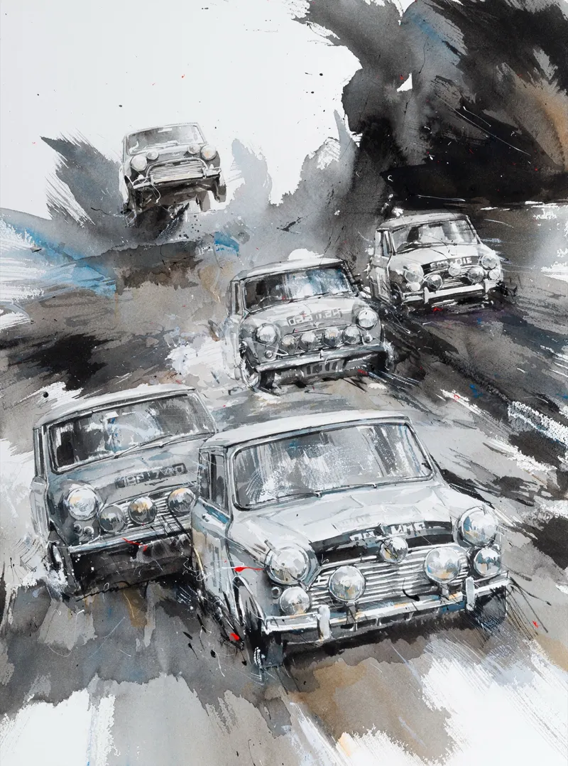 강민석 Minseok Kang, At full speed NO.26 — 프랑스 수채지 위 투명한 물성으로 담은 레이싱 카의 질주, Watercolor on France Paper