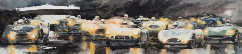 강민석 Minseok Kang, Light in the Darkness NO.7 — 프랑스 수채지 위 투명한 물성으로 담은 레이싱 카의 질주, Watercolor on France Paper
