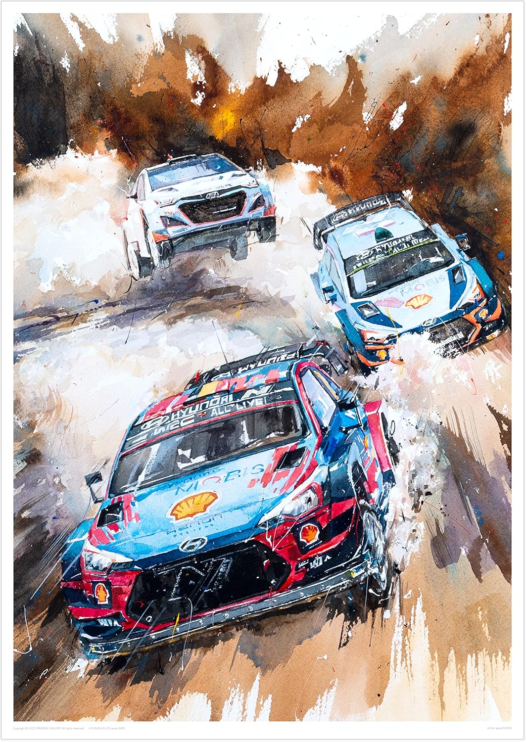 MINSEOK® 아트 포스터 Strong Dynamic Rally Sports Cars — Minseok Kang art poster A2 A3